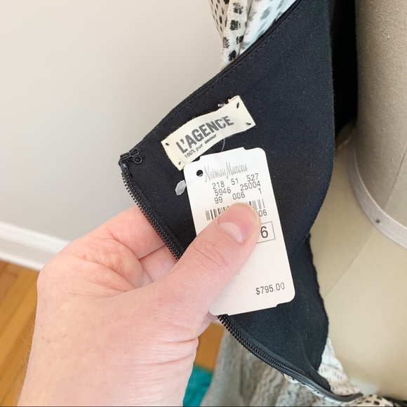 L’agence Sleeveless Pleated Dot-Print Maxi Dress Gown Size 6 - Picture 16 of 16